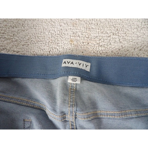 Ava & Viv Womens Blue Light Wash Mid-Rise Stretch Denim Skinny Jeans Size 24W - Picture 6 of 9